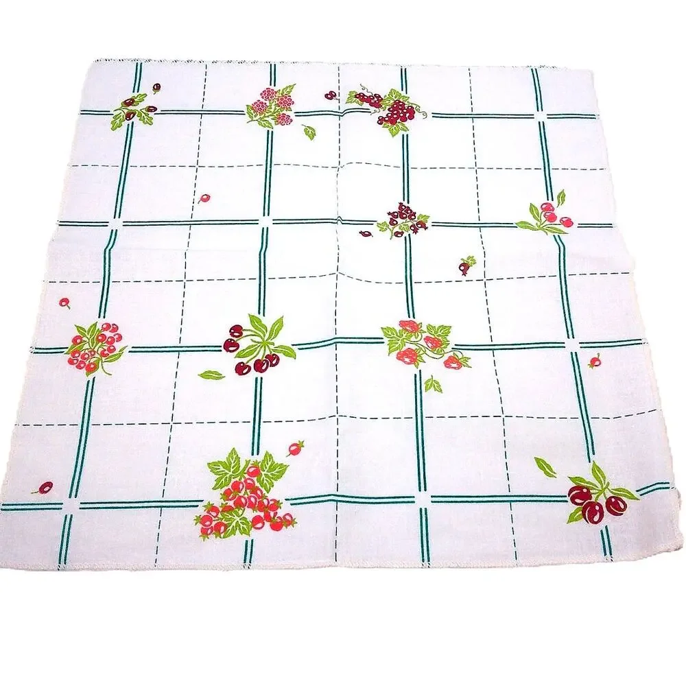 Vintage Napkins Fruit Berry Cherry Farmhouse Country Set of 12